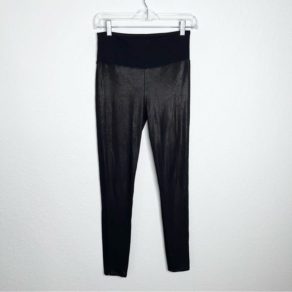Spanx Assets Women Small Black Faux Leather Skinny Leggings Tummy Control      T - Picture 4 of 11